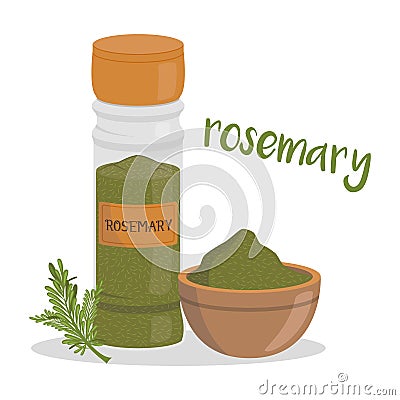 Vector rosemary illustration isolated in cartoon style. Vector Illustration