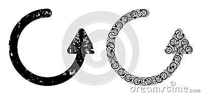 Rotate Left Arrow Icon Recursive Mosaic and Grunge Textured Icon Stock Photo