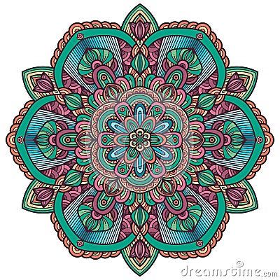 Vector round abstract circle. Mandala style. Vector Illustration