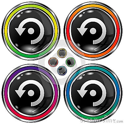 Vector round button with computer refresh icon Vector Illustration