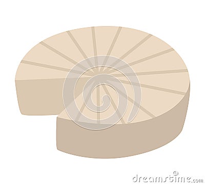 Vector round cheese icon. Diary product Vector Illustration