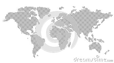 Vector Round Dotted World Map Vector Illustration