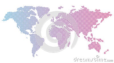 Vector Round Dotted World Map Vector Illustration