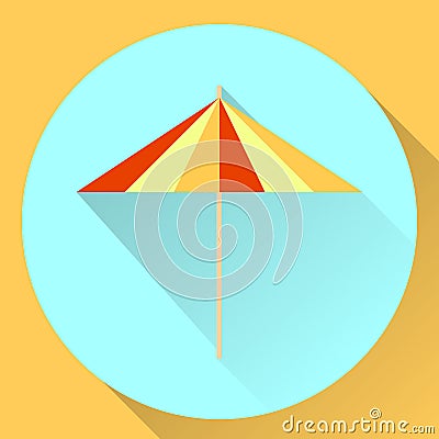 Vector round flat icon umbrella cocktail Vector Illustration