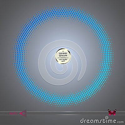 Vector round frame. Abstract half tone graphic element pattern background. Stock Photo