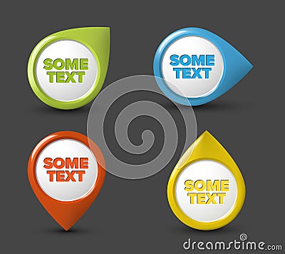 Vector Round pointer templates with text content Vector Illustration