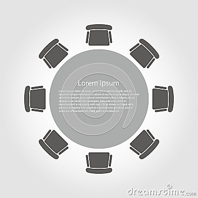 Vector round table icon Stock Photo