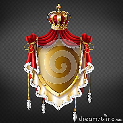 Vector royal coat of arms - crown, shield Vector Illustration