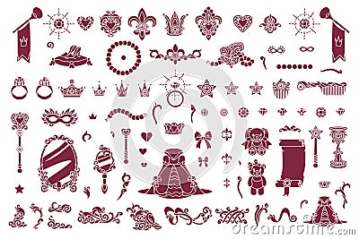 Vector royal jewelry collection Vector Illustration