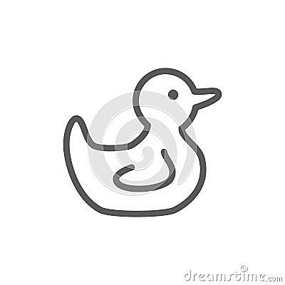 Rubber duck line icon. Vector Illustration