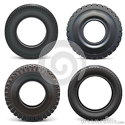 Vector Rubber Tires Vector Illustration