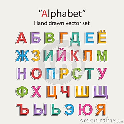 Vector russian alphabet hand draw doodle Vector Illustration