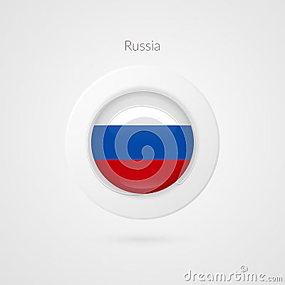 Vector Russian Federation flag sign. Isolated Russia circle symbol. Illustration icon for travel, sport event, advertisement, web Vector Illustration