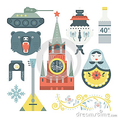 Vector Russian Symbols Vector Illustration