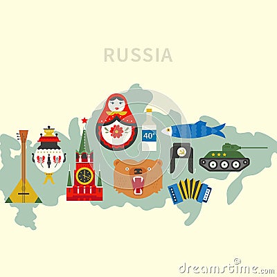 Vector Russian Symbols Vector Illustration