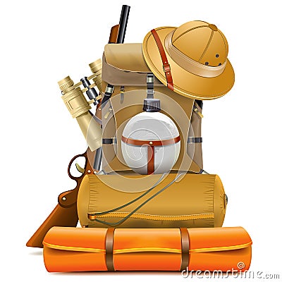 Vector Safari Accessories Vector Illustration