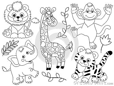 Vector Safari Animals Vector Illustration