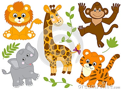 Vector Safari Animals Vector Illustration