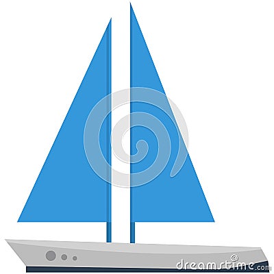 Vector sailboat icon illustration isolated on white Vector Illustration