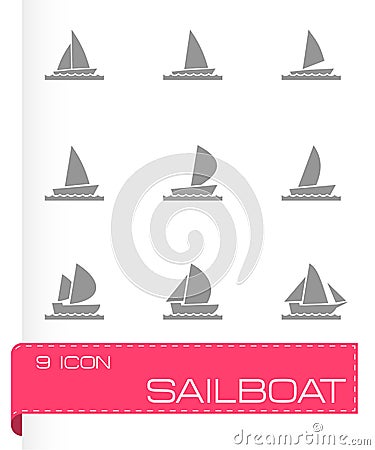 Vector sailboat icon set Vector Illustration