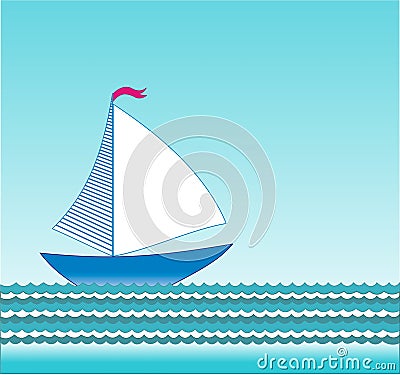 Vector sailing boat Vector Illustration