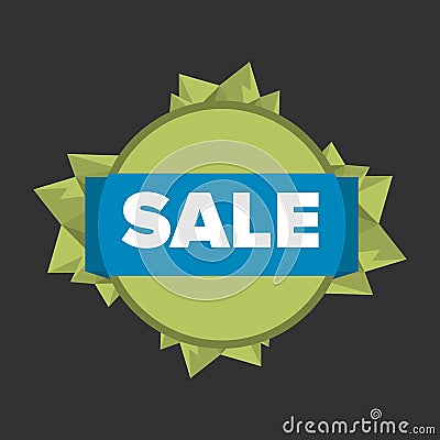 Vector sale banner with low-poly crystals on black Vector Illustration