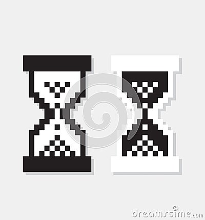 Vector sand-glass computer cursors Vector Illustration