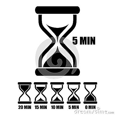 Sand glass timer Vector Illustration