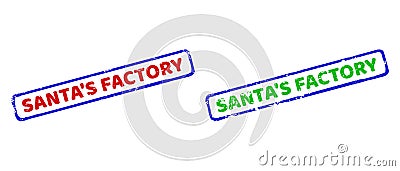 SANTA'S FACTORY Bicolor Rough Rectangular Watermarks with Scratched Styles Stock Photo