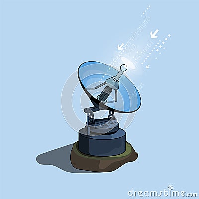 Vector Satellite Dish and Antenna Vector Illustration