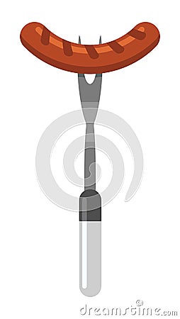 Vector sausage and fork Vector Illustration