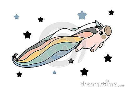 Vector scandi rainbow unicorn Vector Illustration