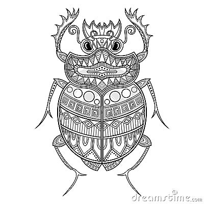 Vector Scarab Beetle Vector Illustration