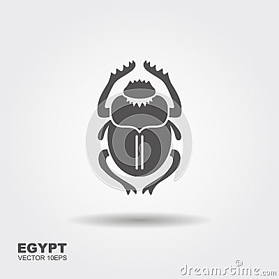 Vector Scarab Beetle. Ancient Egypt. Flat icon Vector Illustration