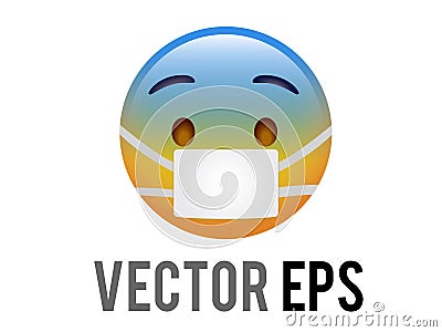 Vector scary, spooky, terrible yellow face icon with mask Vector Illustration