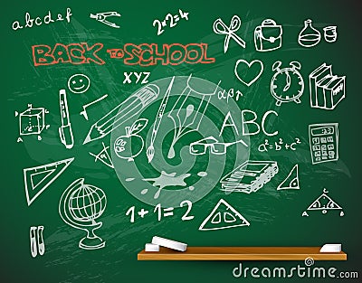 Vector school blackboard illustration Vector Illustration