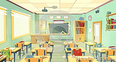 Vector school classroom interior. University, college concept Vector Illustration