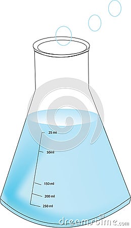 Vector Science Laboratory Bottle Ä°mage Vector Illustration