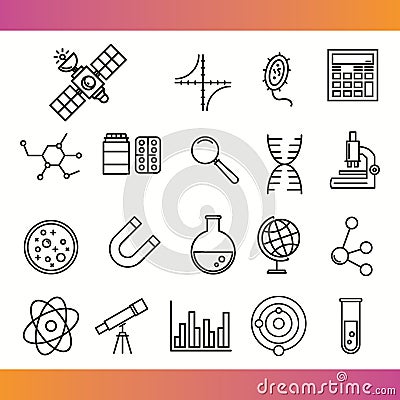 Vector scientific icons Stock Photo