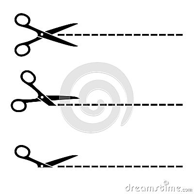 Scissors cut lines Cartoon Illustration