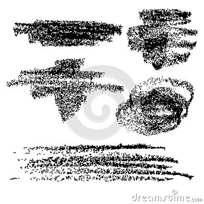 vector scribble crayon abstract shape, set 5, isolated on white Vector Illustration