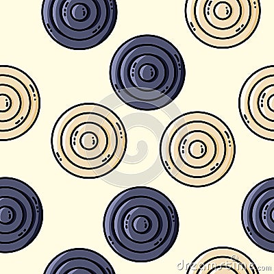 Vector seamles pattern with circles in retro colors Vector Illustration