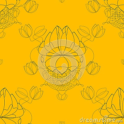 Vector seamless abstract blossom pattern, paper Vector Illustration