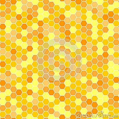 vector seamless abstract classic geometric pattern in the form of bees honeycomb of yellow copper orange color + endless textures Vector Illustration