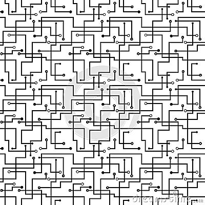 Vector seamless abstract pattern - circuit board s Vector Illustration