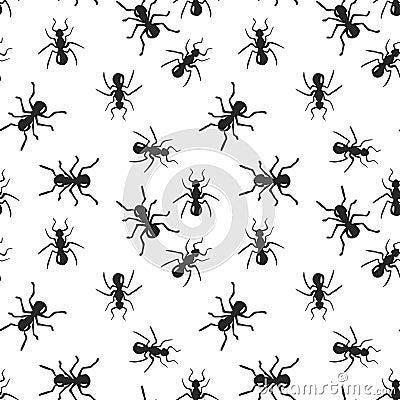 Vector seamless ant colony insect pattern Vector Illustration