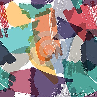 Vector seamless background. Artistic multi color repeatable pattern. Marker hand drawn strokes texture with transparency Vector Illustration