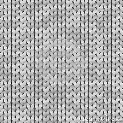 White and gray realistic knit texture seamless pattern. Vector seamless background for banner, site, card, wallpaper. Vector Illustration