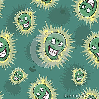 Treacherous green virus background Stock Photo