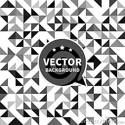 Vector seamless background pattern, white black triangle. Vector Illustration